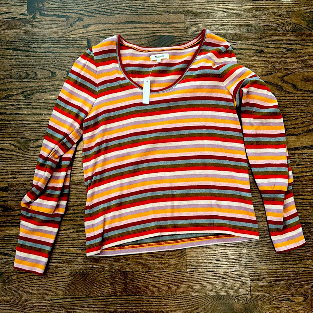 Madewell thin sweater in colorful stripes